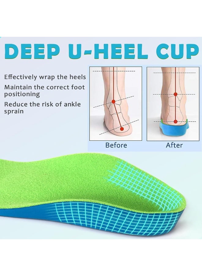 Ailaka Kids Orthotic Arch Support Insoles, PU Foam Cushioning Arch Support Shoe Insert for Overpronation Children Toddlers Flat feet, Plantar Fasciitis(8.5-9.5 M US Toddler) - Image 2